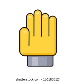 gloves vector flat color icon 