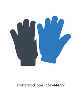 gloves vector glyph color icon 