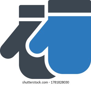 gloves vector glyph color icon 