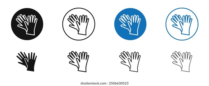 Gloves vector icon in black and blue colors