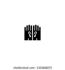 Gloves vector icon. Construction, home, housework knit, glove symbol.
