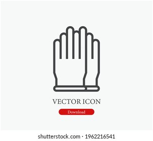 Gloves vector icon.  Editable stroke. Symbol in Line Art Style for Design, Presentation, Website or Apps Elements, Logo. Pixel vector graphics - Vector