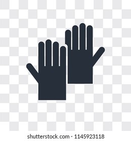 Gloves vector icon isolated on transparent background, Gloves logo concept