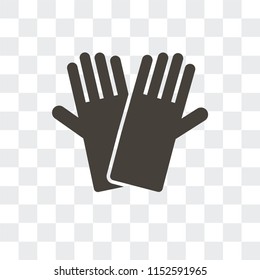 Gloves vector icon isolated on transparent background, Gloves logo concept