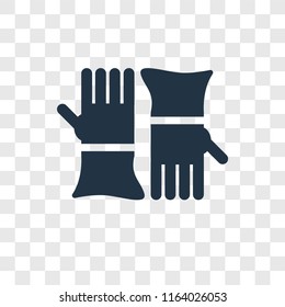 Gloves vector icon isolated on transparent background, Gloves logo concept