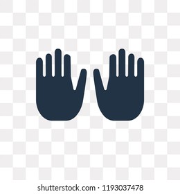 Gloves vector icon isolated on transparent background, Gloves transparency concept can be used web and mobile