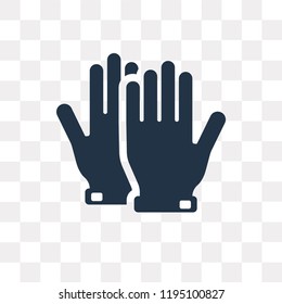 Gloves vector icon isolated on transparent background, Gloves transparency concept can be used web and mobile