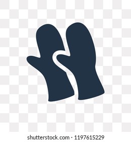 Gloves vector icon isolated on transparent background, Gloves transparency concept can be used web and mobile