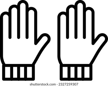 Gloves Vector Icon Line Style