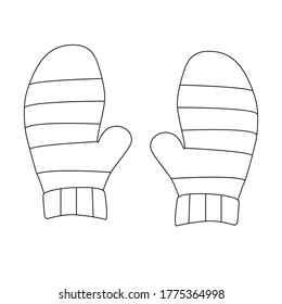 Gloves Vector illustration, line art
