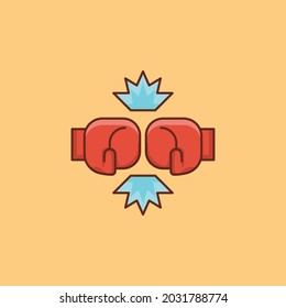 ilustración de guantes Vector en un fondo transparente. Símbolos de calidad premium. Icono de color plano de línea vectorial para el concepto y el diseño gráfico.
