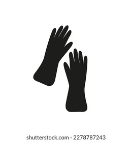 Gloves vector image. Winter ski gloves glyph icon vector image. Simple line art icon work gloves in trendy vector image. Black glows icon.