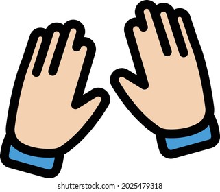 gloves vector line colour icon