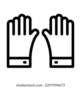 Gloves Vector Line Icon Design