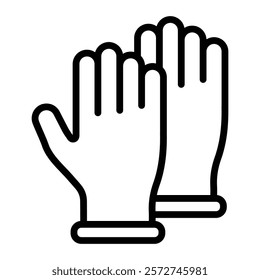 Gloves Vector Line Icon Design
