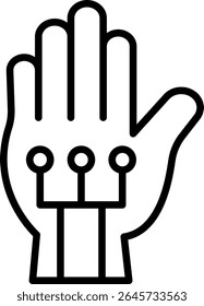 Design de ícone de linha de vetor de luvas