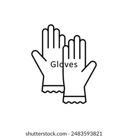 Guantes contorno de Vector Ilustración de diseño. Símbolo sobre fondo blanco EPS 10 Archivo