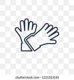 Gloves vector outline icon isolated on transparent background, high quality linear Gloves transparency concept can be used web and mobile
