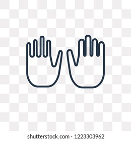 Gloves vector outline icon isolated on transparent background, high quality linear Gloves transparency concept can be used web and mobile