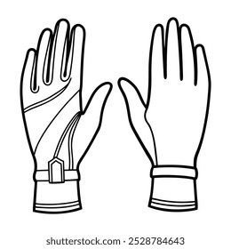 Gloves Vector Outline Illustration for Professional Use