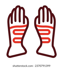 Gloves Vector Thick Line Two Color Icons For Personal And Commercial Use.
