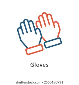 Guantes Vector IconIcon de contorno de dos colores. Archivo Eps 10
