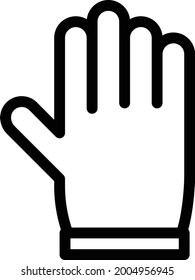 guantes con fondo blanco. guantes para proteger el icono de línea delgada.