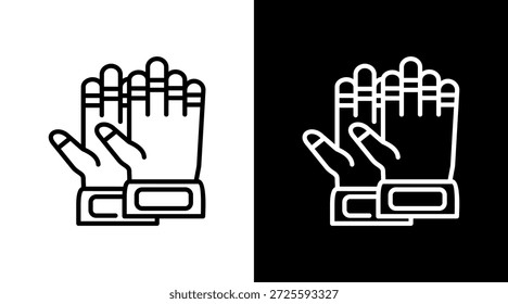 Gloves White Icon Set Vector