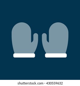 gloves winter flat icon vector illustration eps10