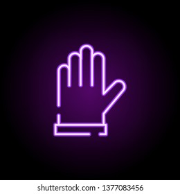 gloves for work neon icon. Elements of construction set. Simple icon for websites, web design, mobile app, info graphics