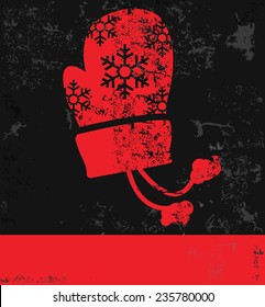 Glove,Xmas design,grunge vector