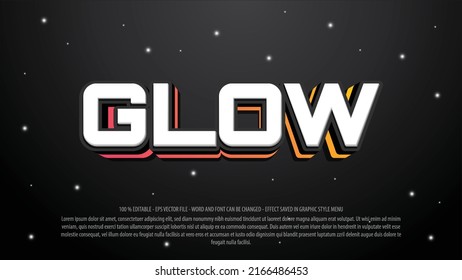 Glow 3d style editable text effect