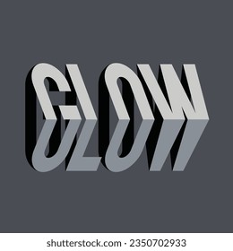 glow 3d style typographic artwork vector illustration