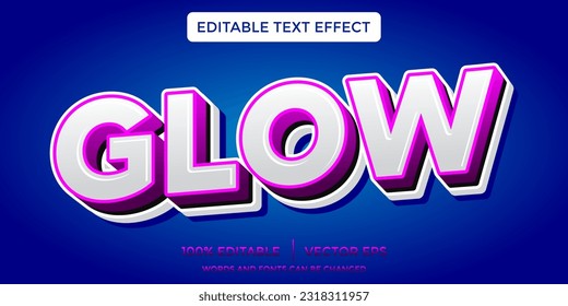 glow 3D text effect template