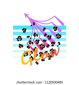 Glow abstract lines t shirt design.