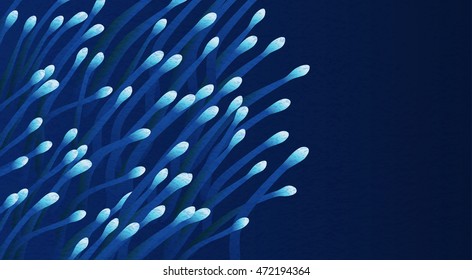 Glow actinia tamplate with your business.Vector illustration.