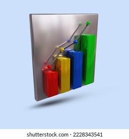 glow block diagram graphic chart symbol icon 3d render design