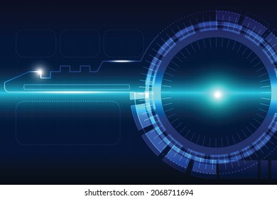 hellblauer Hintergrund ein Kreis von Schlüsseln glitzern in einem Kreis voller futuristischer Elemente für die Erstellung abstrakter Farbszenen.