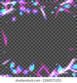 Glow Bokeh Background Transparent Vector. Spot Modern Wallpaper. Pink Sparks Template. Blue Gradient. Confetti Clarity Design.