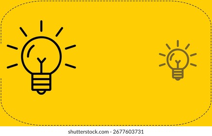 glow bulb on black border yellow background