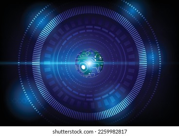 Glow circle style graphic design abstract background blue tone Stock Illustration