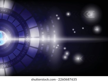 Estilo de círculo brillante diseño gráfico fondo abstracto color azul Material Ilustración