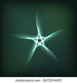 Resplandor Colorido Estrella Abstractas Vector Objeto verde oscuro