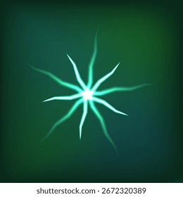Resplandor Colorido Estrella Abstractas Vector Objeto verde frío