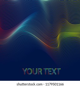 Glow colorful wave lines background design for backdrop, wallpaper