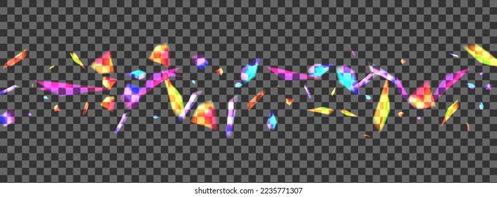 Glow Confetti Background Transparent Vector. Flare Soft Illustration. Bright Falling Card. Blue Firework. Twinkle Shade Template.