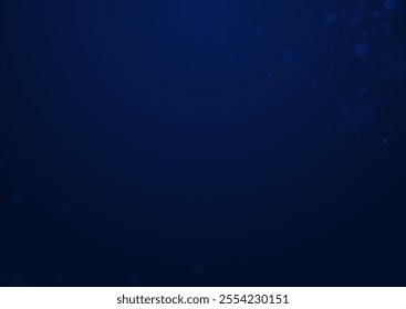 Glow Confetti Vector Blue Background. White Chrismas Dots Pattern. Glow Flake Backdrop. Bokeh Snowflake Wallpaper.