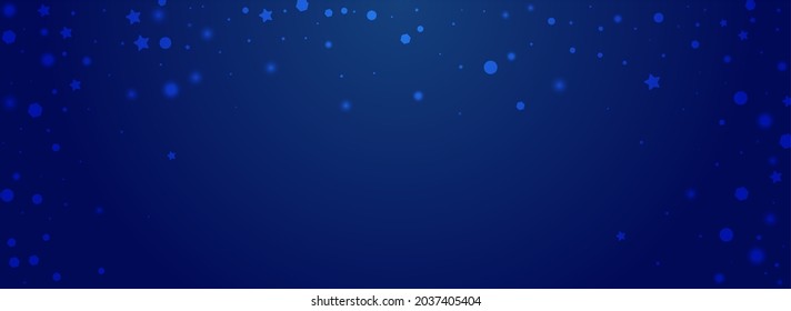 Vector de Confetti brillante Fondo Azul Pnorámico. Brillante Diseño De Nieve De Invierno. El telón de fondo de la tormenta de nieve de Navidad. Elegante postal de copo de nieve.