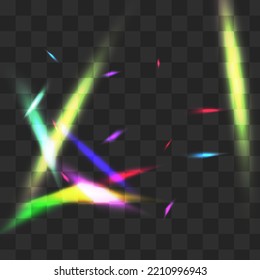 Glow Confetti Vector Transparent Background. Holographic Blur Digital Backdrop. Rainbow Sparkle Glamour Pattern. Light Cool Glitch Banner.