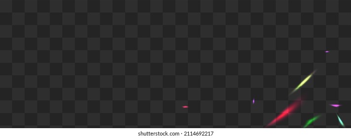 Glow Confetti Vector Transparent Panoramic Background. Light Flash Digital Pattern. Color Blur Christmas Illustration. Shine Paper Spectrum Brochure.